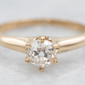 Yellow Gold Old Mine Cut Diamond Solitaire Engagement Ring, Old Mine Cut Diamond Ring, Diamond Solitaire Ring, Diamond Ring, Ring A28971