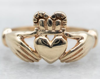 Yellow Gold Claddagh Ring, Gold Claddagh Ring, Claddagh Ring, Claddagh, Ring, Sweetheart Gift, Gold Ring, Gifts for Her, Irish Gifts A32739