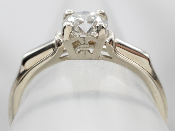 Stunning Retro Era Engagement Ring, White Gold Di… - image 4