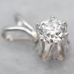Diamond Solitaire Pendant, White Gold Diamond Pendant, Layering Pendant, Bridal Jewelry, April Birthstone, Anniversary Gift A24041