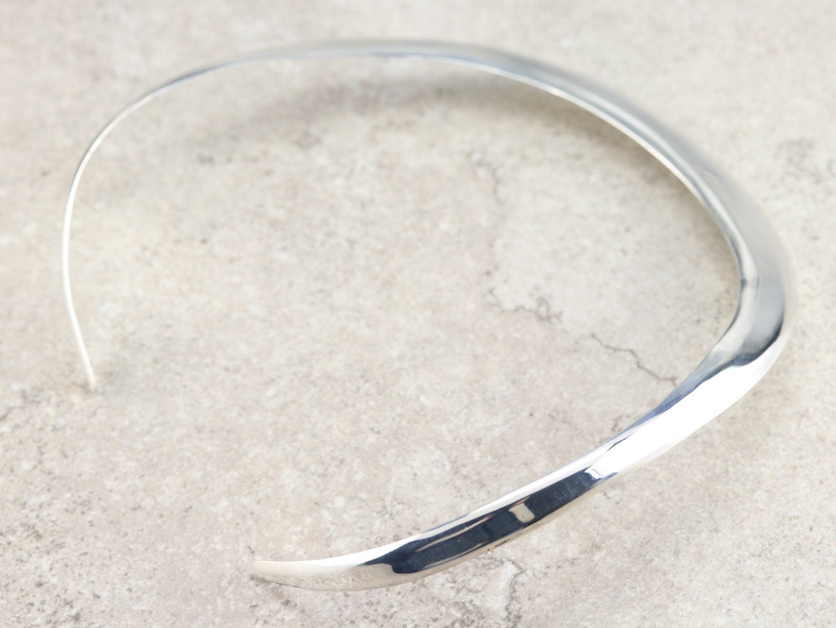 Sterling Silver Collar Necklace Cuff Style Necklace Sterling Etsy