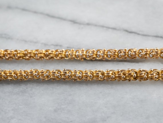 Antique Gold Fancy Chain, 14K Gold Chain, Long Ch… - image 4