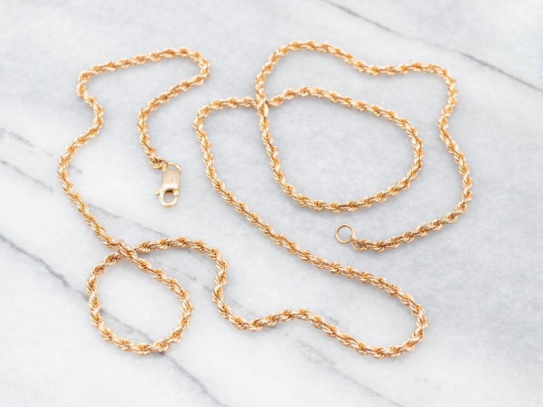 ■VINTAGE HOLLYWOOD■ Twist Chain Necklace VH24NNNE173M Gold Rope Twist Chain Necklace, Gold Chain Necklace, Rope