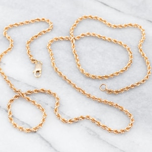 Gold Rope Twist Chain Necklace, Gold Chain Necklace, Rope Chain Necklace, 24 Inch Chain, Layering Necklace, A21766