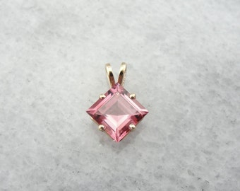 Geometric Sweetheart Pink Tourmaline Pendant HUDZM5-R