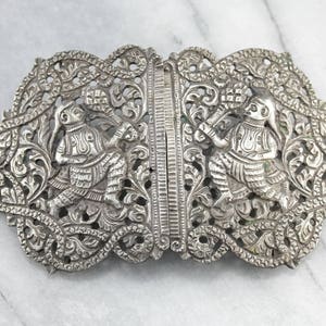 Antique Sterling Silver Belt, Ornate Belt Buckle, Indian Silver W3F82AXC-P