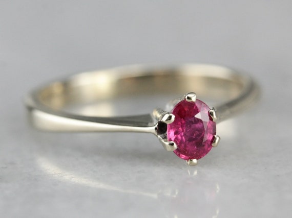 Ruby Solitaire Ring, Ruby Engagement Ring, Ruby W… - image 1