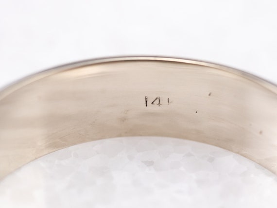 14K White Gold Plain Wedding Band, Vintage Weddin… - image 7