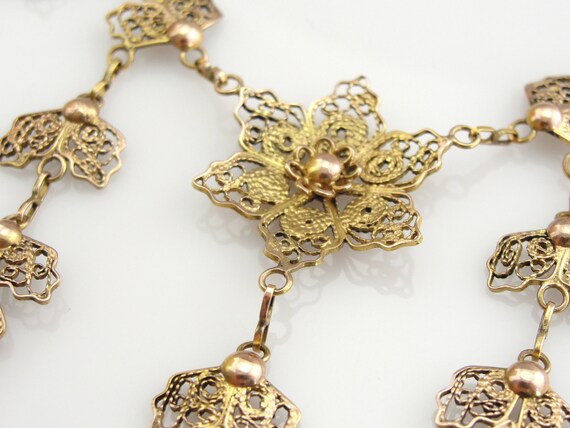 Filigree Fine Jewelry, Vintage Festoon Necklace, … - image 2