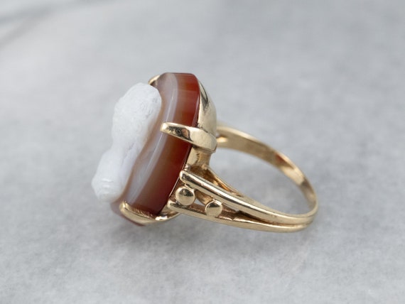 Sardonyx Cameo Yellow Gold Ring, Large Cameo Ring… - image 4