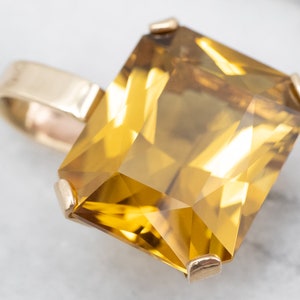 Yellow Gold East West Citrine Solitaire Pendant, Cocktail Pendant, Gemstone Pendant, November Birthstone, Layering Pendant, A27307