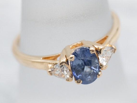 Ceylon Sapphire and Diamond Engagement Ring, Oval… - image 4