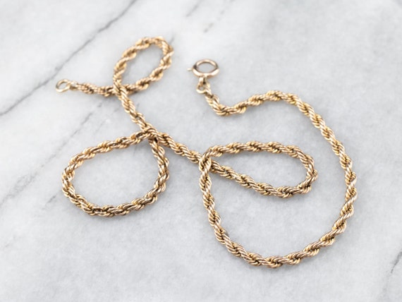 Vintage Rope Twist Chain, Rose Gold Chain, Short … - image 2