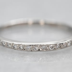 Thin Platinum Diamond Band, Platinum Wedding Band, Diamond Wedding Band, Anniversary Band, Stacking Band, Platinum Jewelry A28519