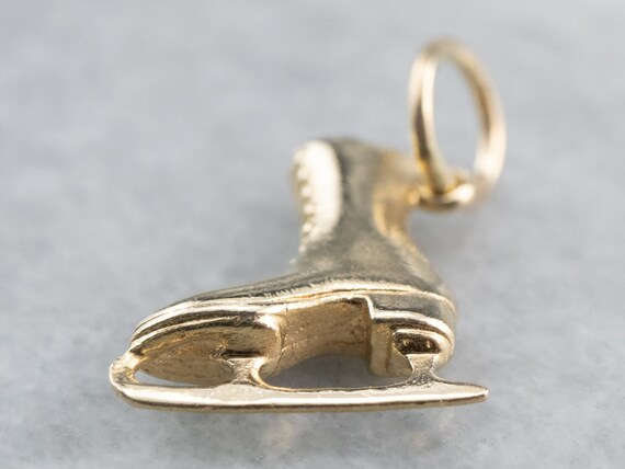 14K Gold Ice Skate Charm, Skating Charm, Winter C… - image 4