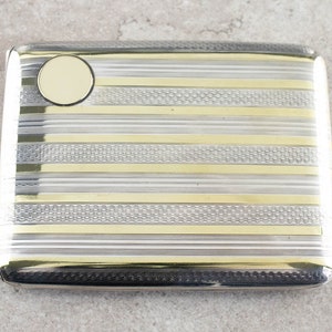 Vintage Elgin Striped Cigarette Case, Gold and Silver Cigarette Case, Ready to Engrave, Men&#39;s Cigarette Case, Vintage Tobacciana, 8AJ04QLL
