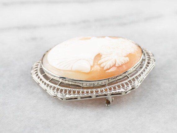 Greek Muse Polymnia Cameo Brooch or Pendant, Whit… - image 4