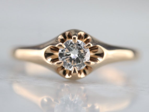 Buttercup Diamond Solitaire Ring, Rose Gold Diamo… - image 2