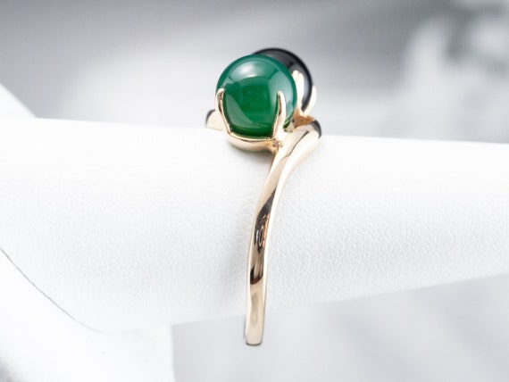 Black and Green Onyx Statement Ring, Onyx Bypass … - image 9