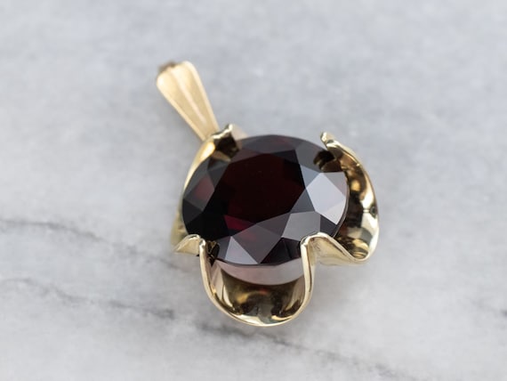 Garnet Gold Pendant, Garnet Buttercup Pendant, Ja… - image 2