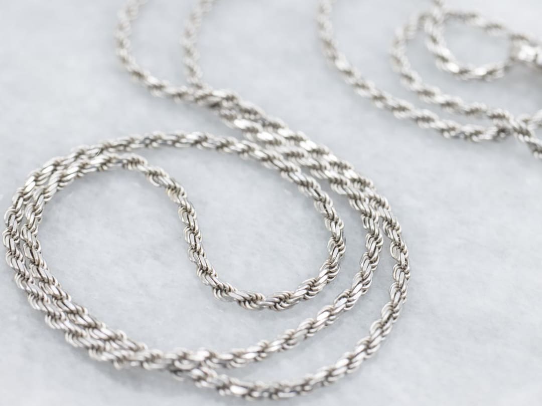 Italian Rope Chain Types White Gold Italian Rope Chain With Lobster Clasp - Etsy