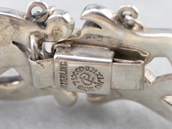 Sterling Silver Patterned Link Bracelet, Taxco Me… - image 5