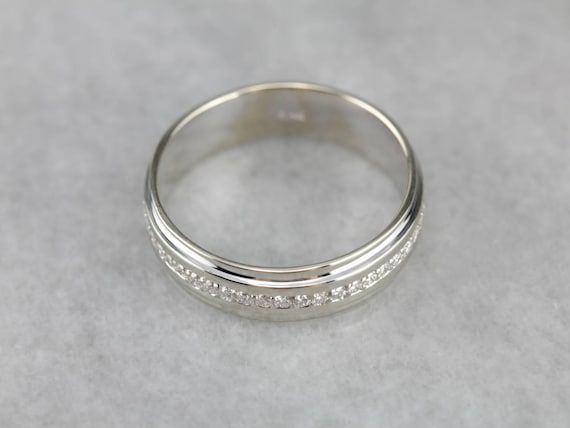 Men's Diamond Eternity Band, White Gold Wedding B… - image 2