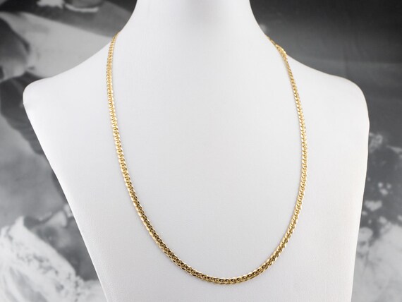 14K Gold Anchor Chain, Layering Necklace, Flat Chain, 17