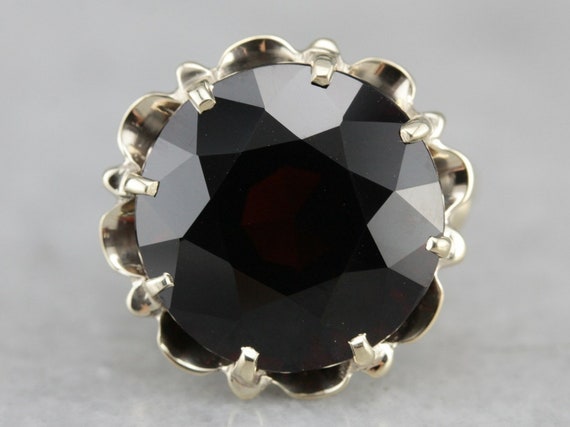 Garnet Cocktail Ring, Garnet Solitaire Ring, Red S