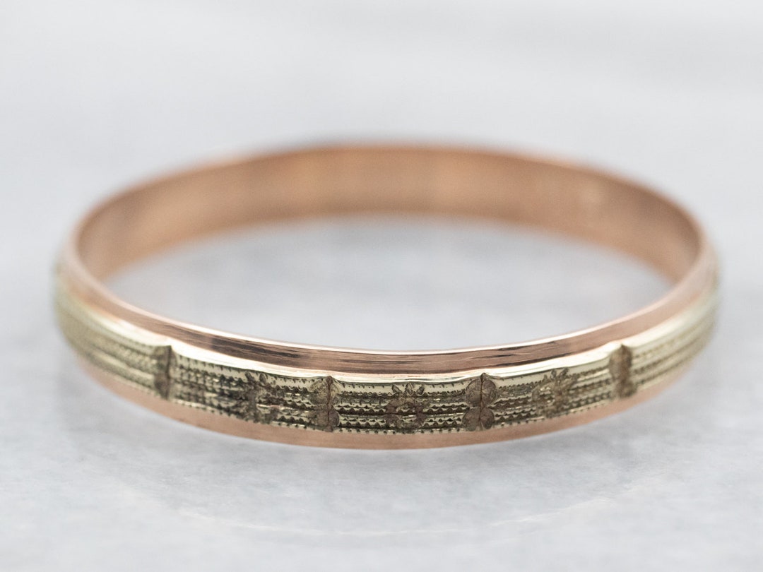 Rose Gold Pattern Wedding Band, Pattern Wedding Band, Rose Gold Band ...