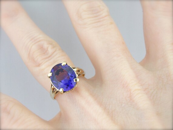 Zambian Amethyst in a Vintage 1960's Cocktail Rin… - image 5