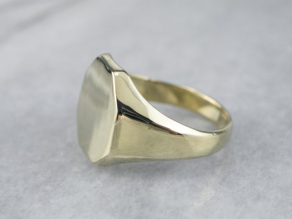 Vintage Octagon Shaped Signet Ring, Unisex Gold R… - image 3