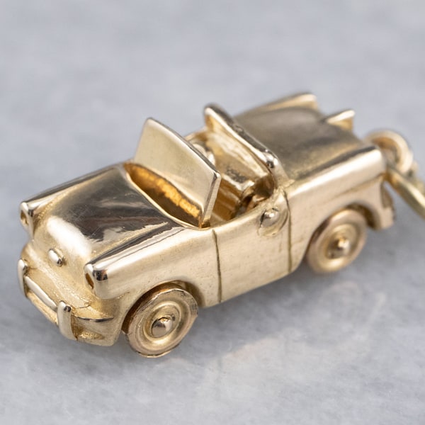 Vintage Car Gold Charm, Retro Car Charm, Convertible Car Charm, Nostalgic Charm, Layering Pendant, Road Trip Charm, Unisex Gift J6MA7RR4