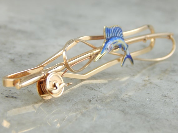 Enameled Swordfish Tie Clip, Perfect for Your Fav… - image 3