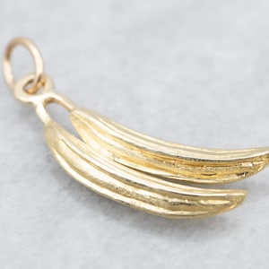 Golden Plantains Charm Pendant, Vintage Gold Plantains Charm, Gold Fruit Charm, Food Pendant, Unisex Gift, Layering Pendant A18307
