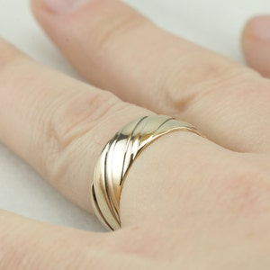 Wide Lined Pattern Wedding Band image 5
