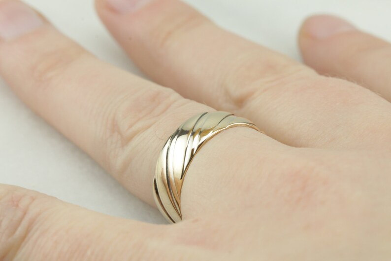 Wide Lined Pattern Wedding Band image 5