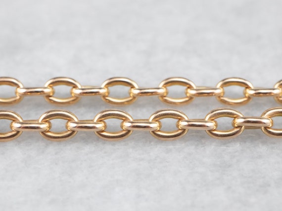 Vintage Oval Link Chain, 14K Yellow Gold Chain, L… - image 4