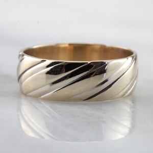 Wide Lined Pattern Wedding Band image 1