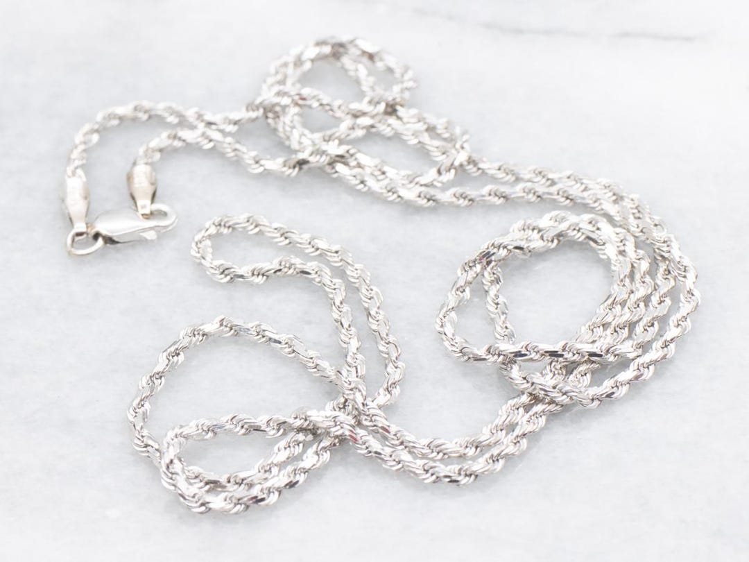 White Gold Rope Chain, Pendant Chain, Layering Chain, Birthday