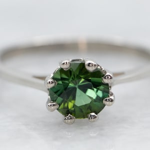 White Gold Green Tourmaline Solitaire Ring, White Gold Ring, Green Tourmaline Ring, Solitaire Ring, Green Tourmaline Solitaire, Ring A29598