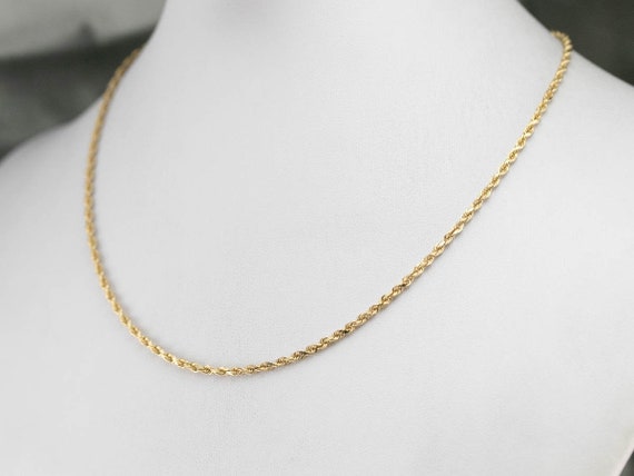 Yellow Gold Twist Chain, Rope Twist Chain, Pendan… - image 8