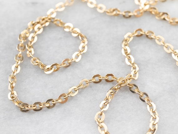 Vintage Gold Oval Link Chain, 14K Yellow Gold Cha… - image 1