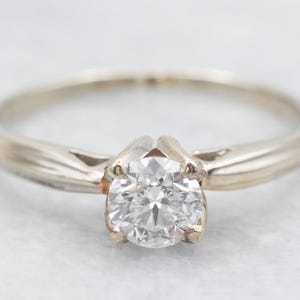 White Gold Diamond Solitaire Engagement Ring, Diamond Ring, Diamond Engagement Ring, Simple Diamond Ring, Round Diamond Ring A52409