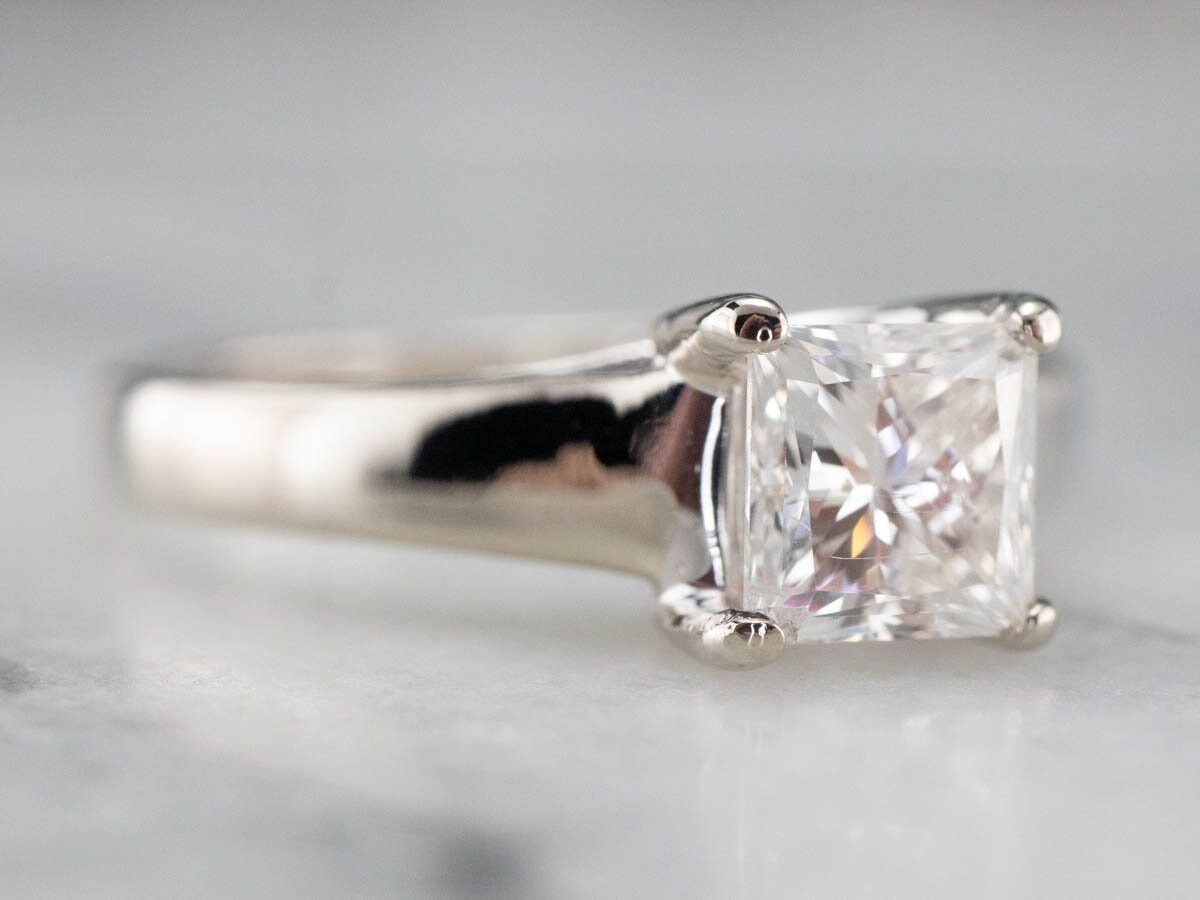 AGI Certified Diamond Solitaire Ring Princess Cut Diamond | Etsy