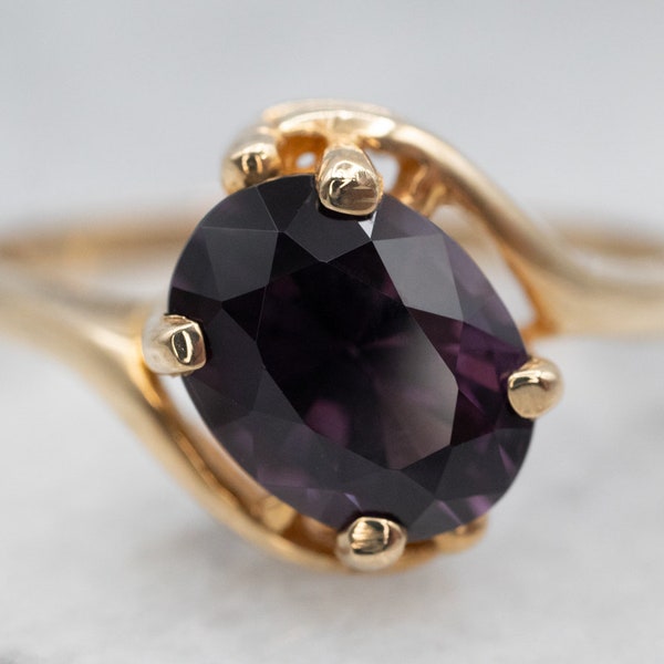 Spinel Cocktail Ring, Yellow Gold Spinel Ring, Oval Stone Ring, Right Hand Ring, A23183