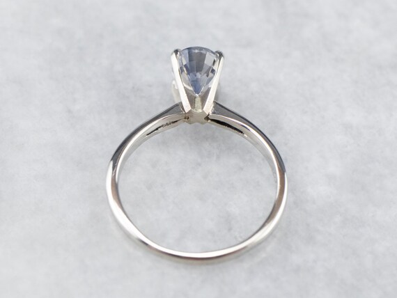 Sapphire White Gold Solitaire Ring, Sapphire Enga… - image 5