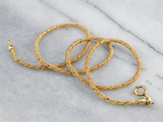 18K ゴールド メッシュ チェーンツイスト チェーンレイヤード 