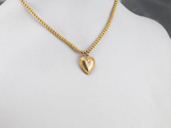 Vintage Sweetheart Necklace, Yellow Gold Heart Pe… - image 9