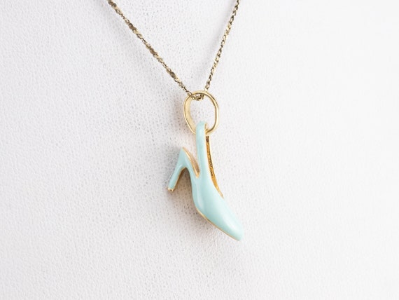 Enamel Stiletto Heel Pendant, Gold High Heel Pend… - image 8